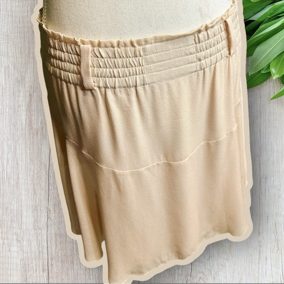 A.L.C. 100% Silk Cream / Pale Blush Ruffled Mini Skirt Size 0 - NO BELT - Picture 14 of 15